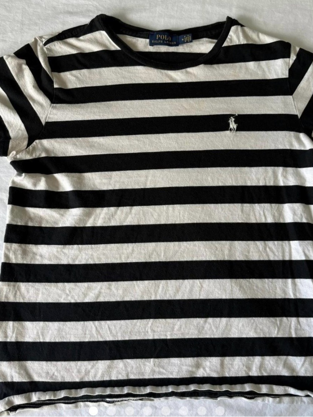 Polo by Ralph Lauren Navy and White Striped Crewneck